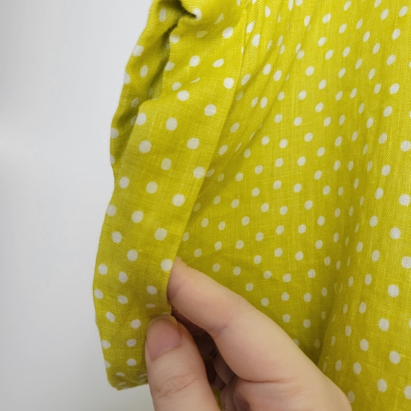 RACHEL ZOE Linen Micro Polka-dot Dolman Sleeve Slouchy Blouse S - Picture 6 of 8